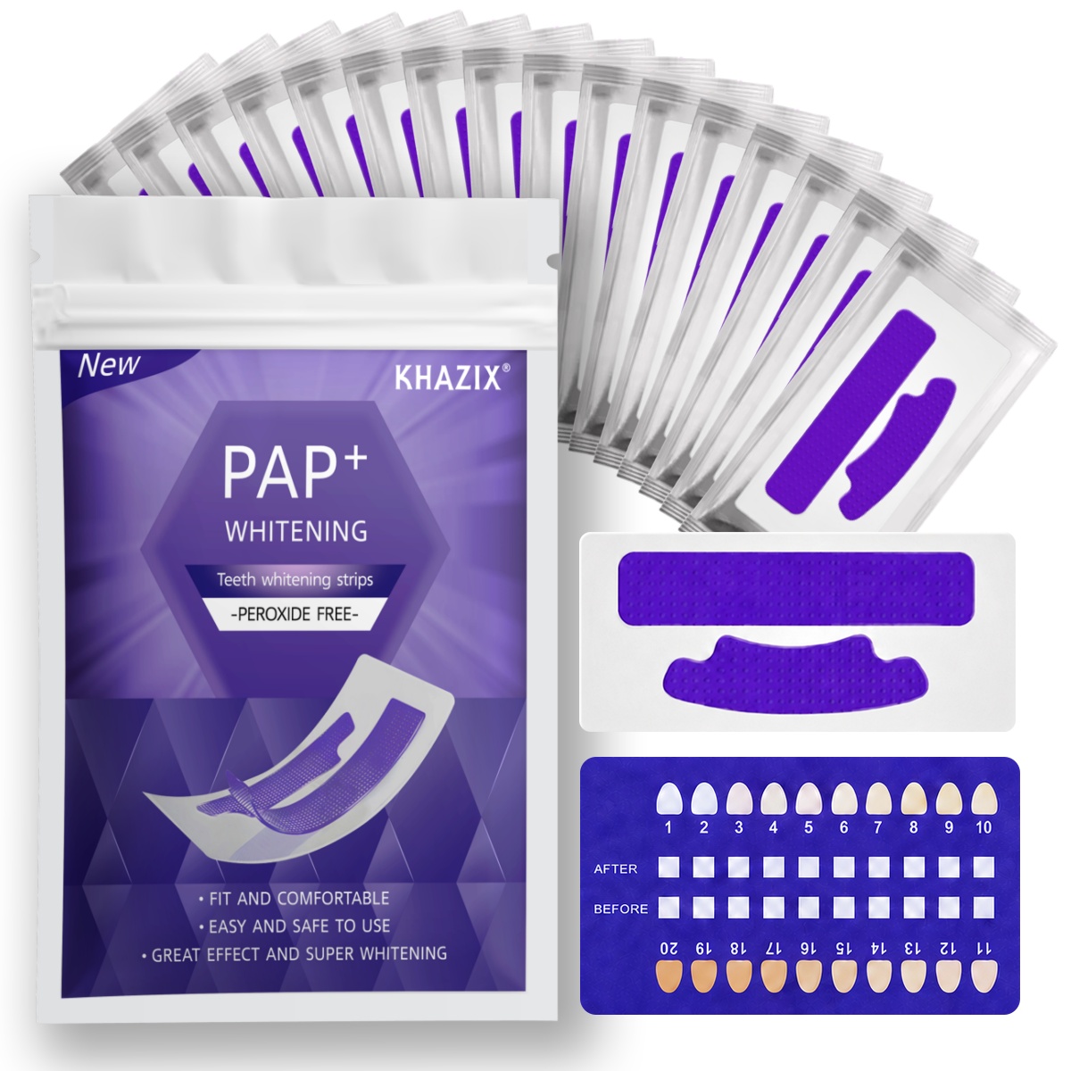 Teeth Whitening Street - 1/7 أزواج من شرائط تبييض الأسنان