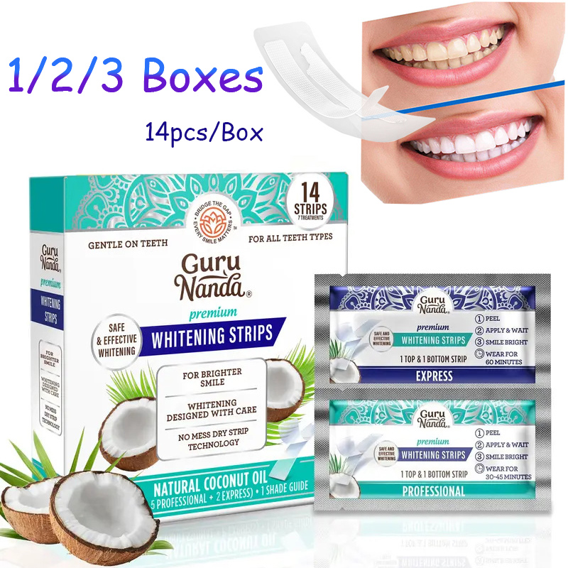 Teeth Whitening Street - 14 قطعة/علبة شرائط تبييض الأسنان بزيت