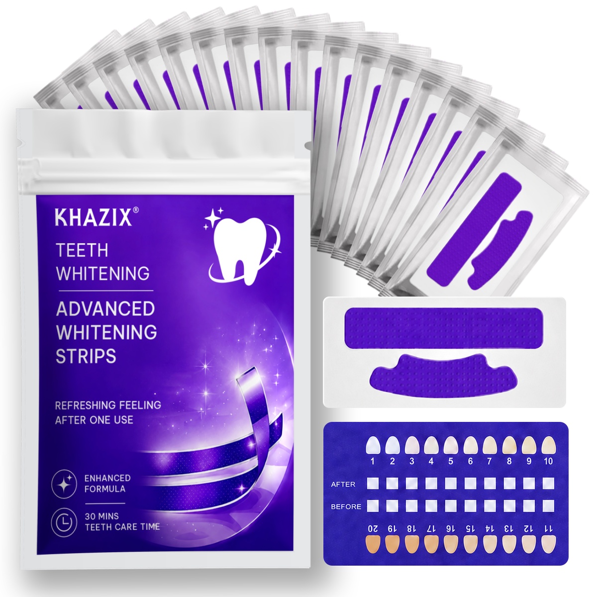 Teeth Whitening Street - شرائط تبييض الأسنان (1/7 زوج) لابتسامة
