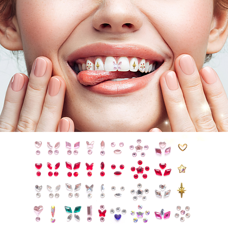 Tooth Gem Kit - أحجار كريمة للأسنان، مجموعة ألماس كريستالي
