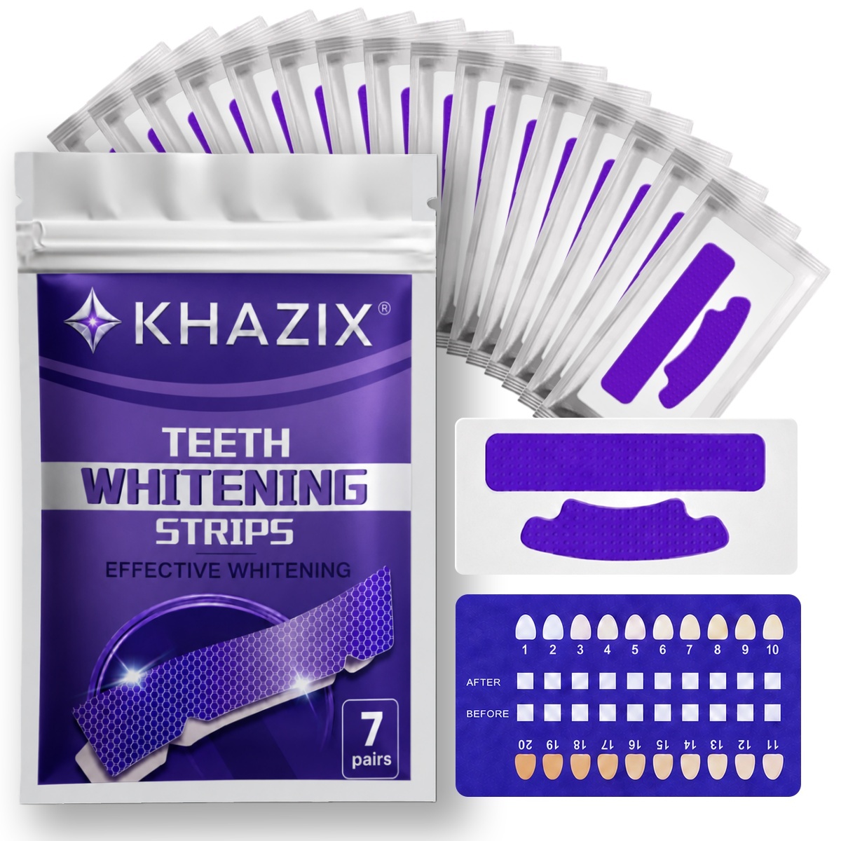 Teeth Whitening Street - 1/7 أزواج من شرائط تبييض الأسنان