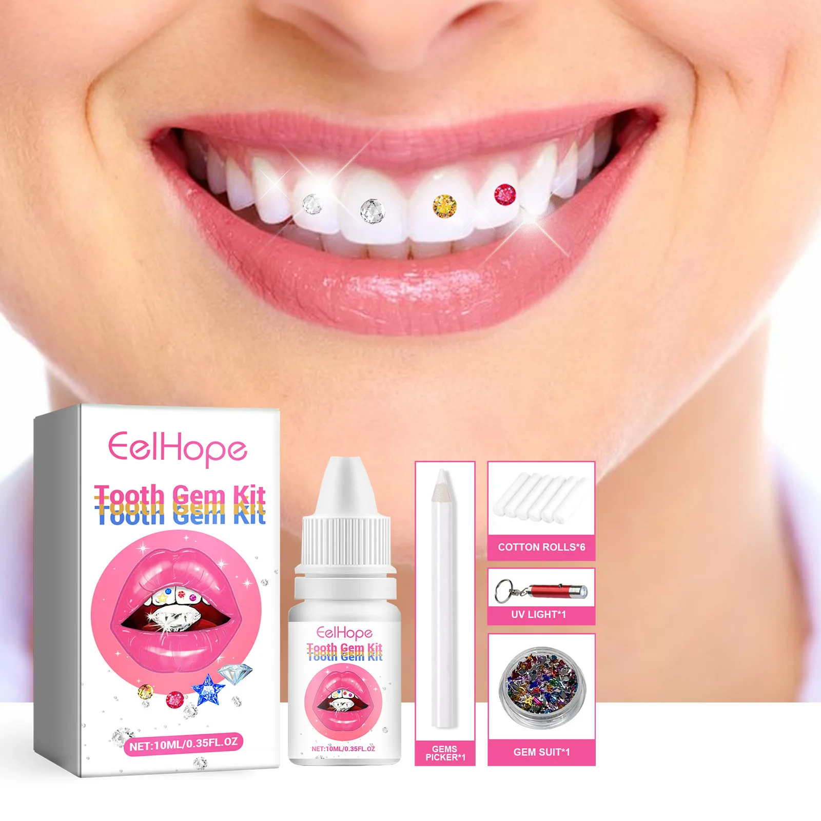 Tooth Gem Kit - طقم مجوهرات الأسنان للتركيب الذاتي مع