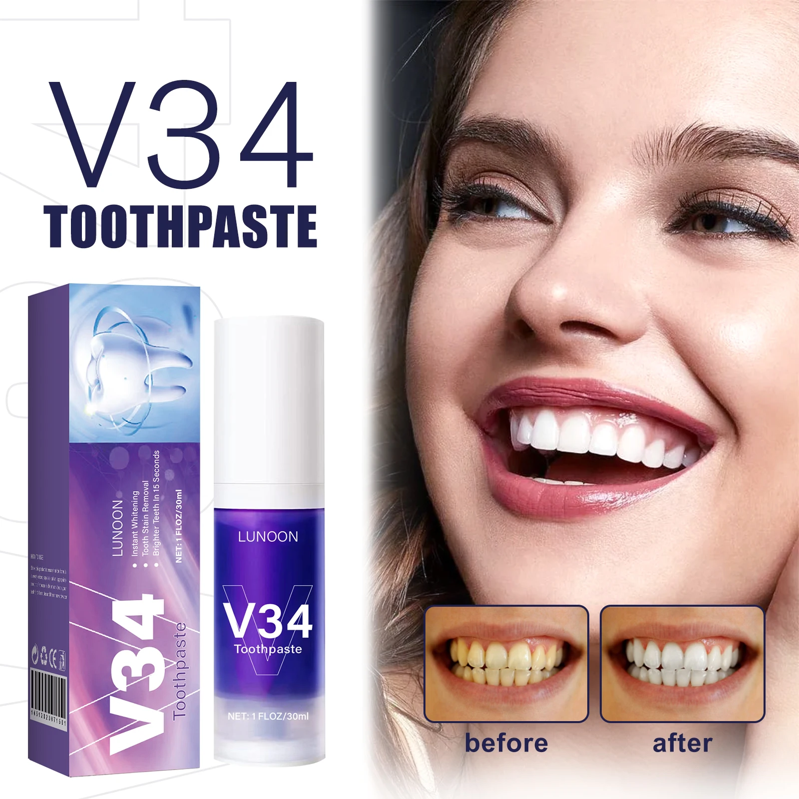 Teeth Whitening Mousse - 50 مللي معجون أسنان موس تنظيف