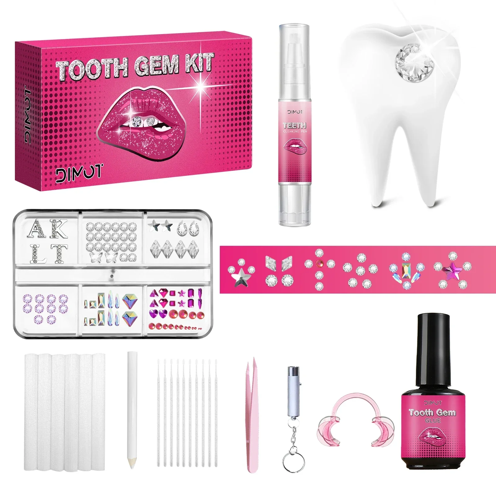 Tooth Gem Kit - مجموعة أحجار كريمة الأسنان DIY مع