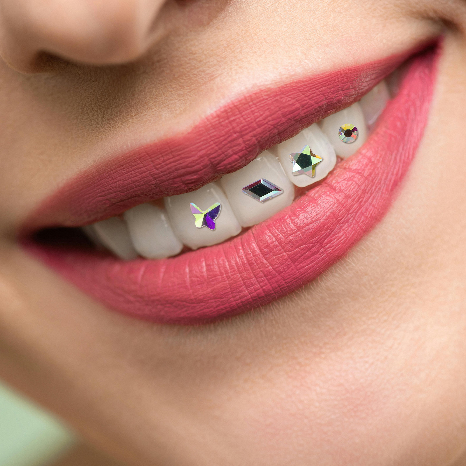 Tooth Gem Kit - مجموعة كاملة من أحجار الزينة للأسنان،