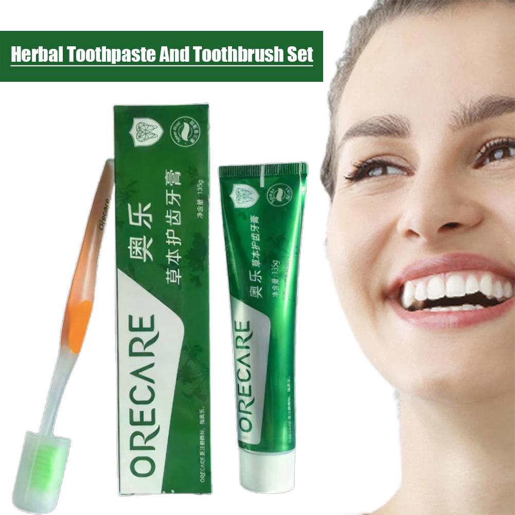 Teeth Whitening Mousse - معجون أسنان عشبي بنكهة الرويبوس والنعناع