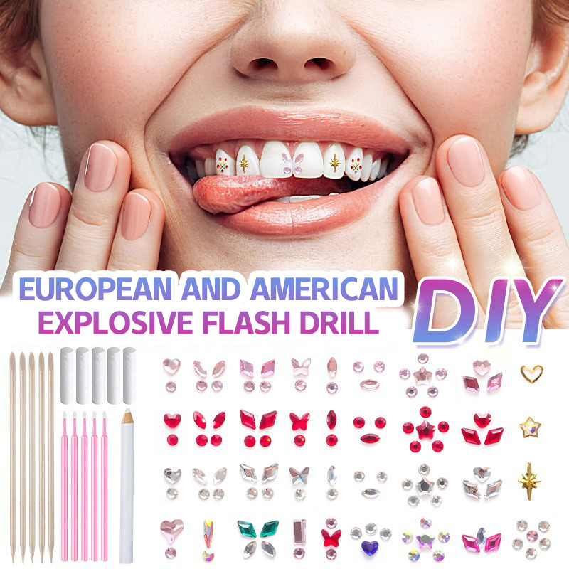 طقم جديد احترافي لتزيين الأسنا - مراجعة Tooth Gem Kit وسعره