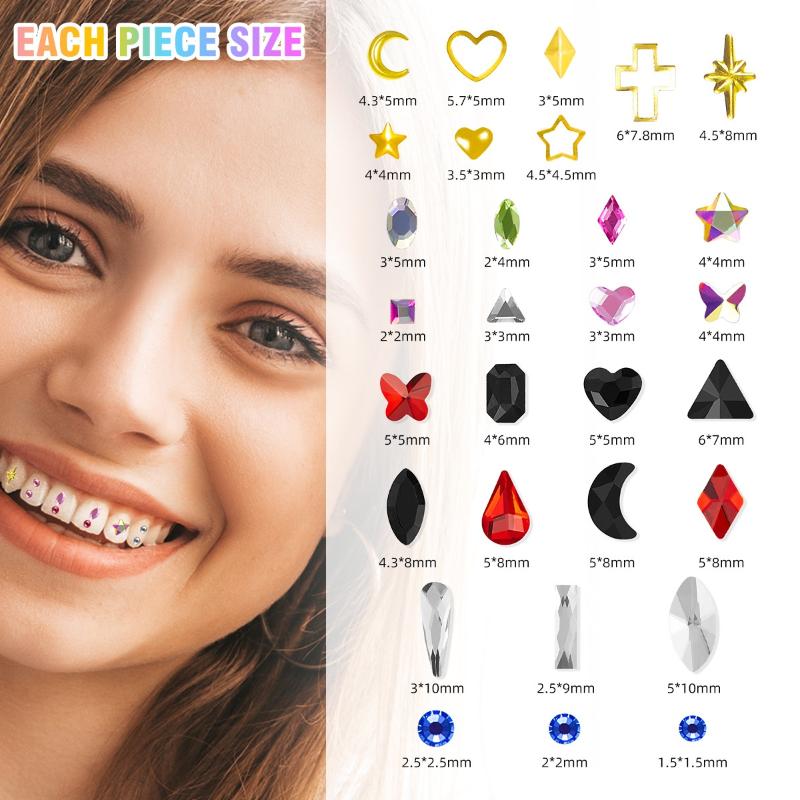 1 مجموعة الأسنان الأسنان الأحج - مراجعة Tooth Gem Kit وسعره