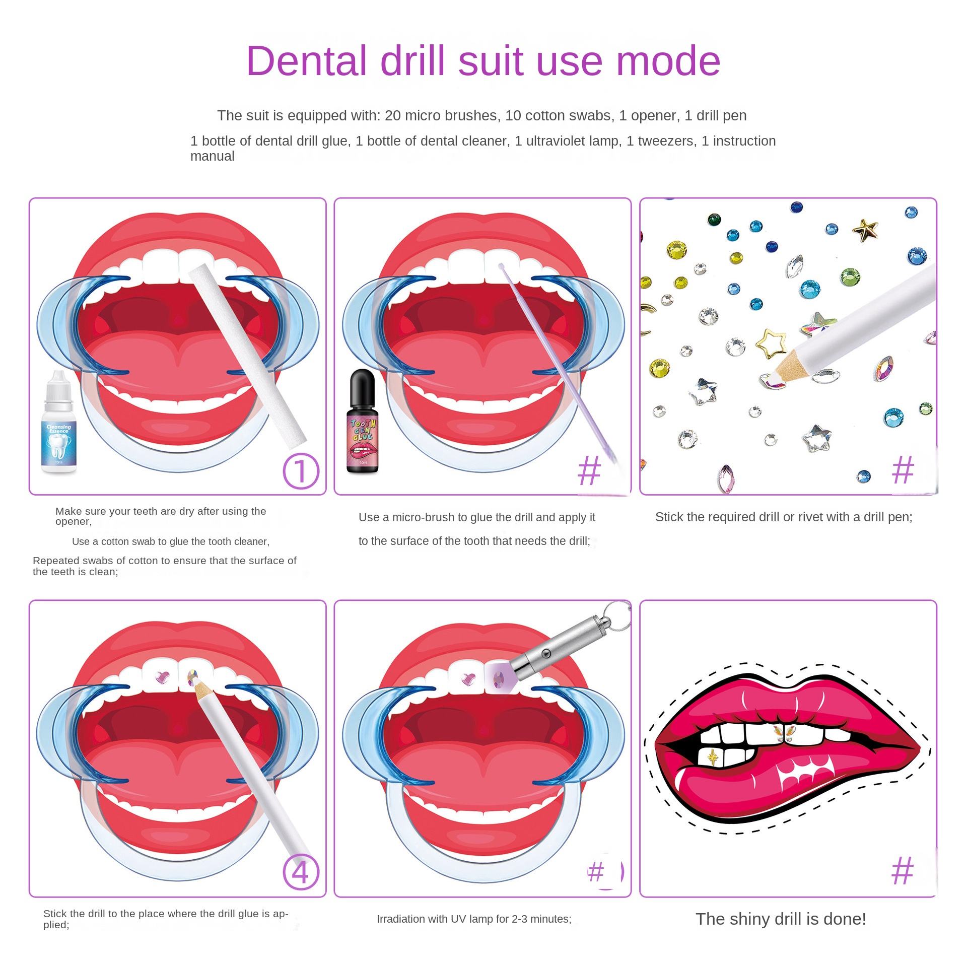 طقم مجوهرات الأسنان DIY، مجموع - مراجعة Tooth Gem Kit وسعره