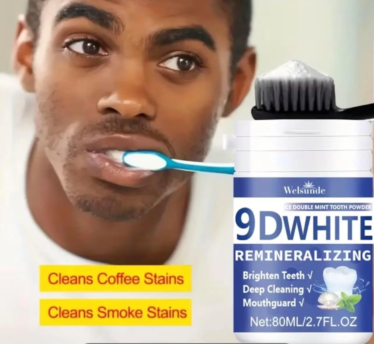 مسحوق أسنان 9D أبيض لإعادة ترس - مراجعة Teeth Whitening Lab وسعره