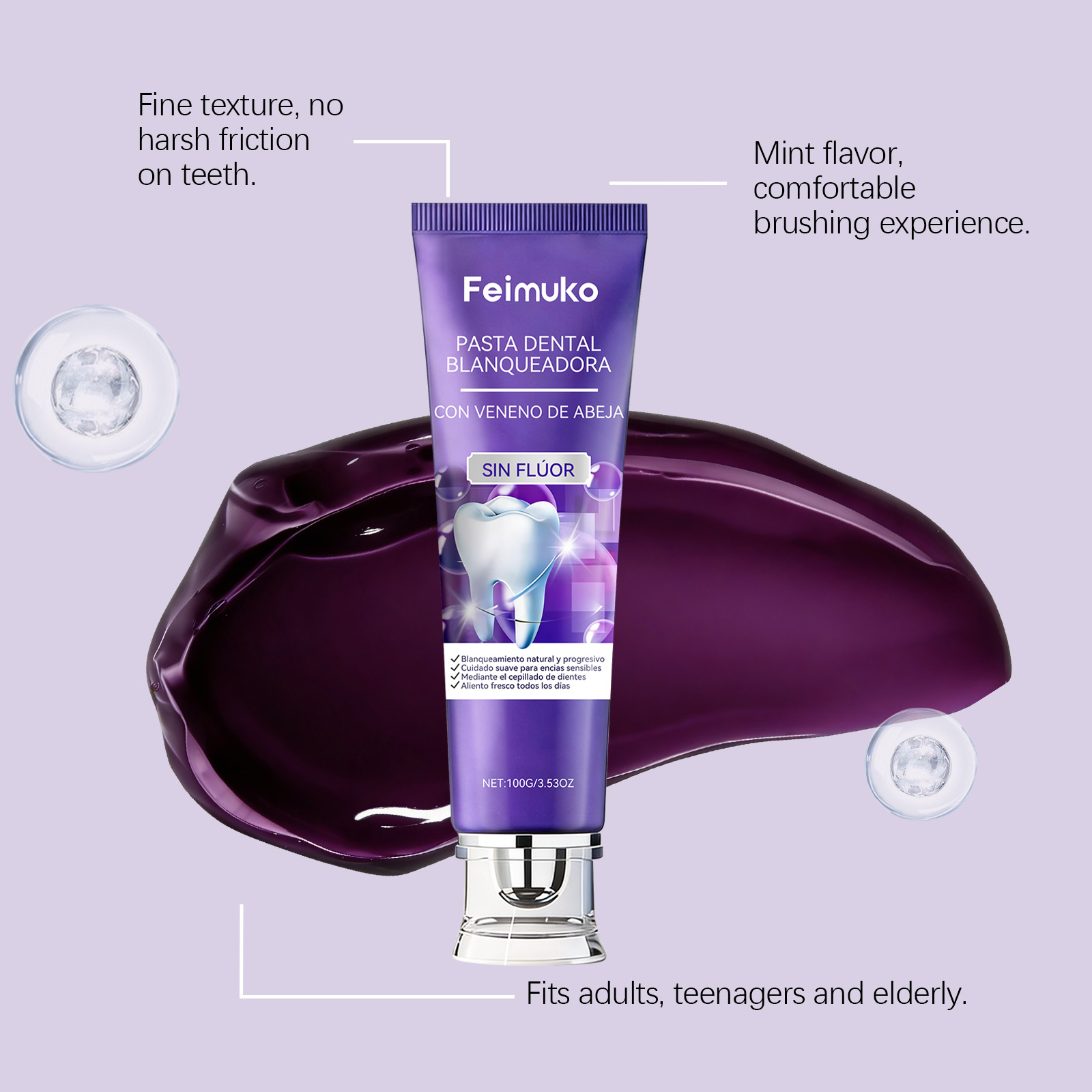 معجون أسنان بنفسجي بخلاصة سم ا - مراجعة Teeth Whitening Mousse وسعره