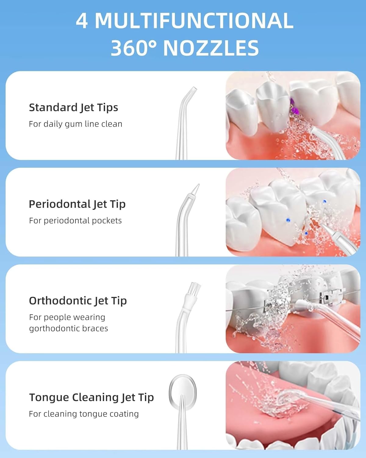 قطن الأسنان المائي - 4 طائرات  - مراجعة Water Flosser Cordless وسعره