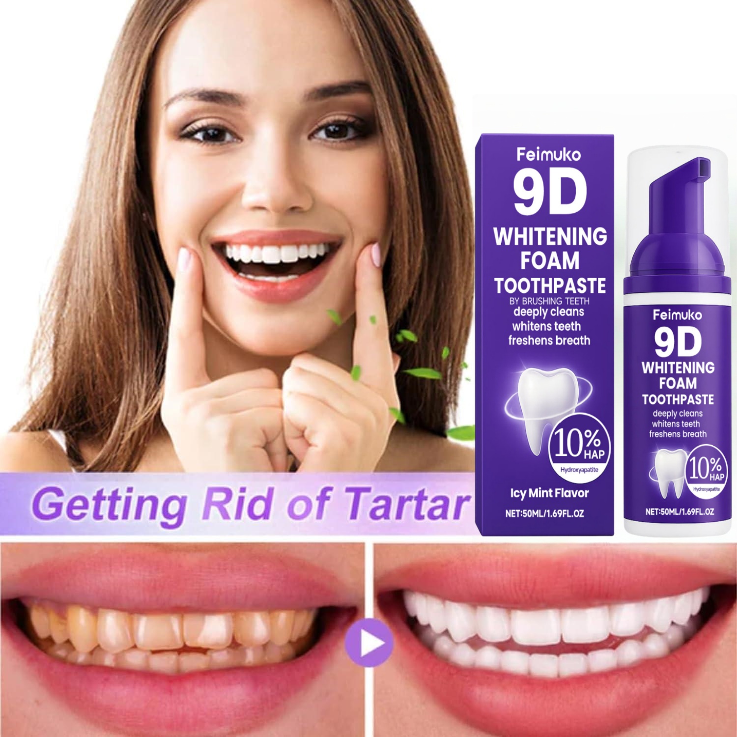 موس تبييض الأسنان، يزيل البقع  - مراجعة Teeth Whitening Mousse وسعره