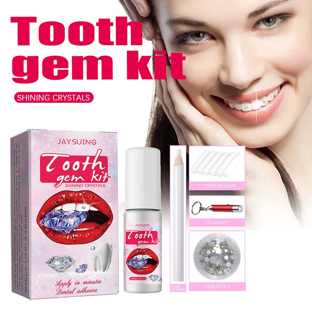 مجموعة أحجار كريمة الأسنان مع  - مراجعة Tooth Gem Kit وسعره