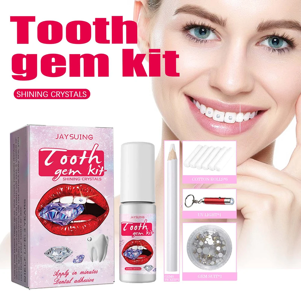 مجموعة أحجار كريمة الأسنان مع  - مراجعة Tooth Gem Kit وسعره